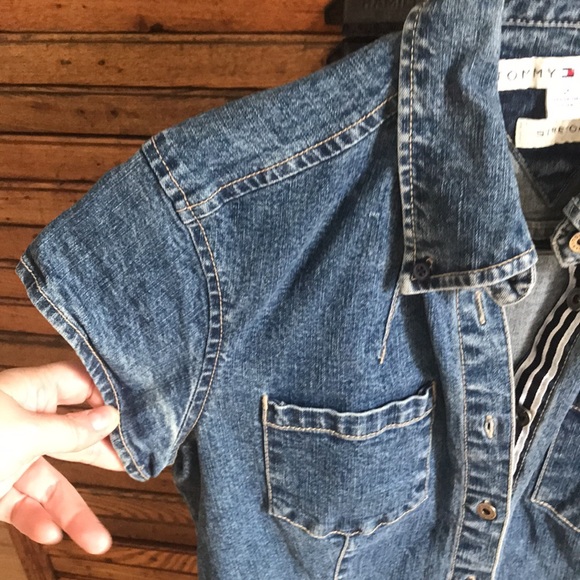 Vintage Tommy Hilfiger Y2K Denim Short Sleeve Dress - Picture 9 of 15